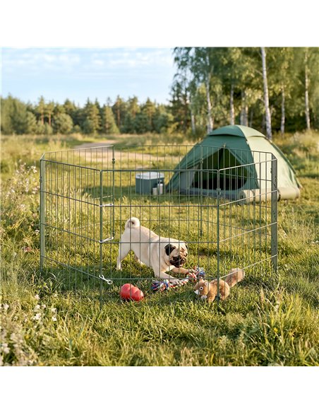 PawHut 8 Panel Pet Playpen for Small Dogs Indoor Outdoor 60 cm Height - pic 195214 | FastDaddyshop