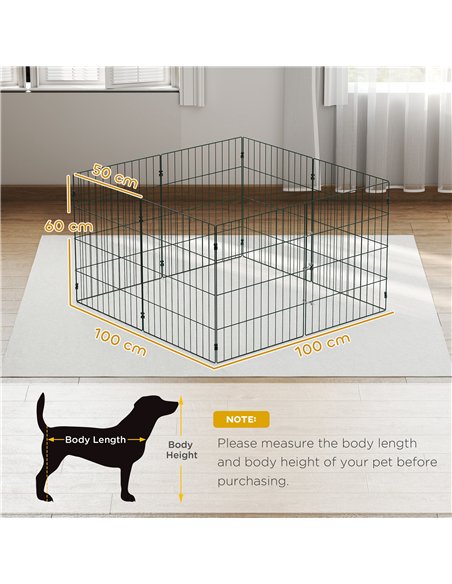 PawHut 8 Panel Pet Playpen for Small Dogs Indoor Outdoor 60 cm Height - pic 195215 | FastDaddyshop