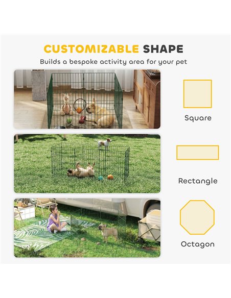 PawHut 8 Panel Pet Playpen for Small Dogs Indoor Outdoor 60 cm Height - pic 195216 | FastDaddyshop
