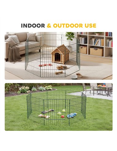 PawHut 8 Panel Pet Playpen for Small Dogs Indoor Outdoor 60 cm Height