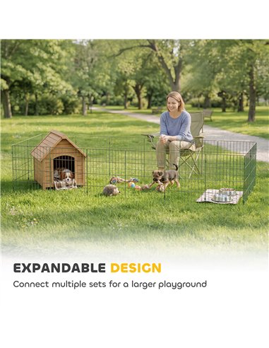 PawHut 8 Panel Pet Playpen for Small Dogs Indoor Outdoor 60 cm Height