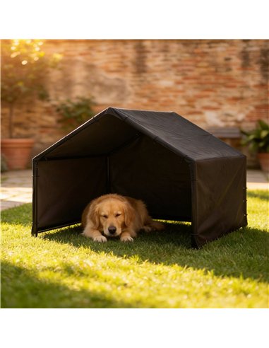 PawHut Dog Shade Shelter Outdoor, Dog House Outside with Canopy, Pet Tent for Small Medium Large Breeds
