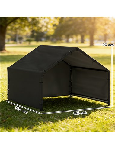 PawHut Dog Shade Shelter Outdoor, Dog House Outside with Canopy, Pet Tent for Small Medium Large Breeds