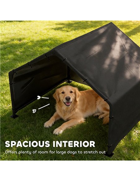 PawHut Dog Shade Shelter Outdoor, Dog House Outside with Canopy, Pet Tent for Small Medium Large Breeds - pic 195246 | FastDaddyshop