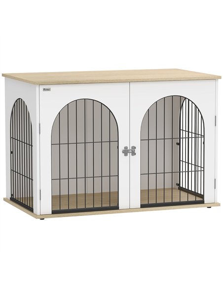 PawHut Dog Crate Furniture, Indoor Dog Cage with Double Doors for Large Breeds, Pet Kennel End Side Table - pic 195249 | FastDaddyshop