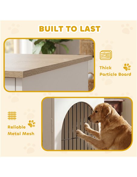 PawHut Dog Crate Furniture, Indoor Dog Cage with Double Doors for Large Breeds, Pet Kennel End Side Table - pic 195254 | FastDaddyshop