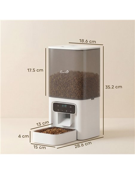 PawHut Programmable Automatic Cat Feeder with Timer Up to 6 Meals Per Day, 10s Voice Recorder, Portion Control - pic 195278 | FastDaddyshop