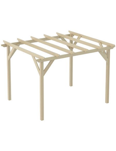 Outsunny 3.6x3m Wooden Garden Pergola Kit, Decorative Gazebo, Natural - pic 19528 | FastDaddyshop