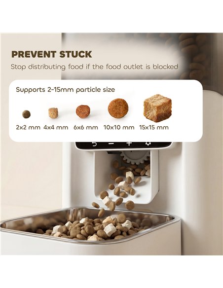 PawHut Programmable Automatic Cat Feeder with Timer Up to 6 Meals Per Day, 10s Voice Recorder, Portion Control - pic 195281 | FastDaddyshop