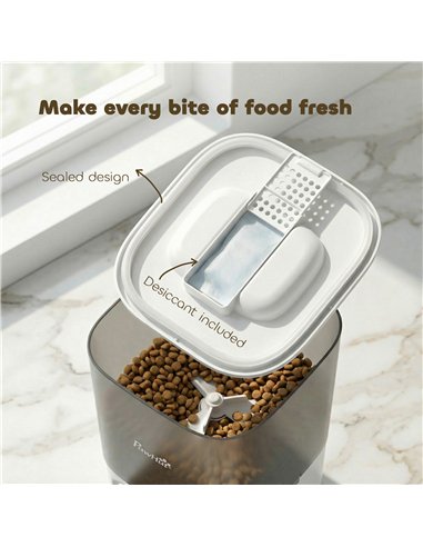 PawHut Programmable Automatic Cat Feeder with Timer Up to 6 Meals Per Day, 10s Voice Recorder, Portion Control
