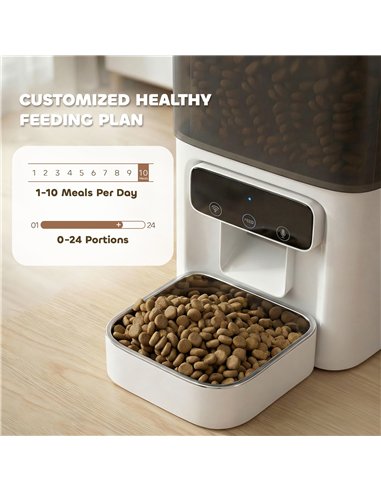PawHut Automatic Cat Feeder, 4.5L WiFi Cat Food Dispenser with Timer, Programmable 1-10 Meals, Auto Pet Feeder