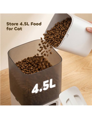 PawHut Automatic Cat Feeder, 4.5L WiFi Cat Food Dispenser with Timer, Programmable 1-10 Meals, Auto Pet Feeder