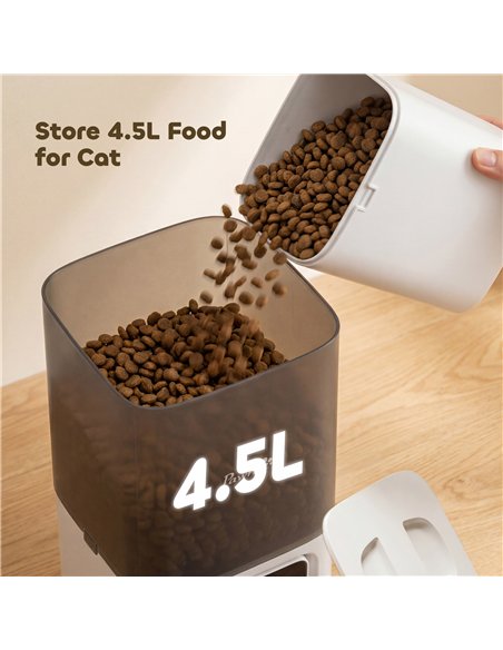 PawHut Automatic Cat Feeder, 4.5L WiFi Cat Food Dispenser with Timer, Programmable 1-10 Meals, Auto Pet Feeder - pic 195291 | FastDaddyshop