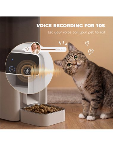 PawHut Automatic Cat Feeder, 4.5L WiFi Cat Food Dispenser with Timer, Programmable 1-10 Meals, Auto Pet Feeder