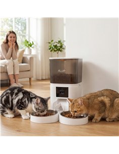 PawHut Automatic Cat Feeder for 2 Cats with HD Camera，2.4G & 5G WiFi Pet Food Dispenser 6L APP Control 2