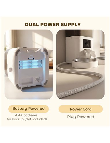 PawHut Automatic Cat Feeder for 2 Cats with HD Camera，2.4G & 5G WiFi Pet Food Dispenser 6L APP Control
