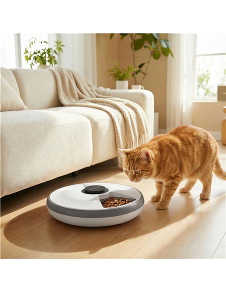 PawHut Automatic Cat Feeder Programmable Timer for Dry Wet Food Cat Food Dispenser with Ice Pack for 6 Meals - pic 195313 | FastDaddyshop