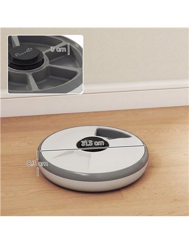 PawHut Automatic Cat Feeder Programmable Timer for Dry Wet Food Cat Food Dispenser with Ice Pack for 6 Meals