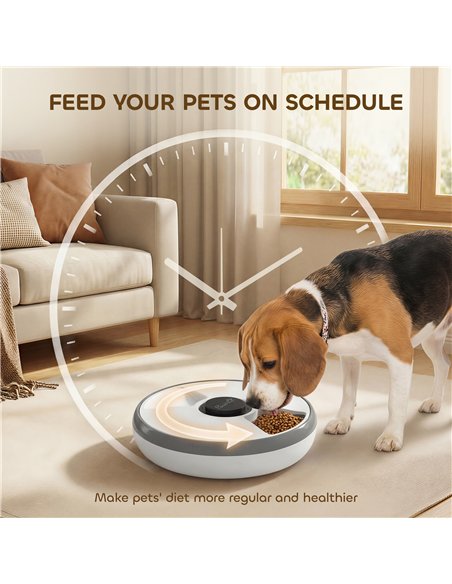 PawHut Automatic Cat Feeder Programmable Timer for Dry Wet Food Cat Food Dispenser with Ice Pack for 6 Meals - pic 195317 | FastDaddyshop