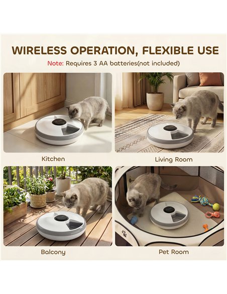 PawHut Automatic Cat Feeder Programmable Timer for Dry Wet Food Cat Food Dispenser with Ice Pack for 6 Meals - pic 195319 | FastDaddyshop