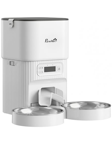 PawHut Automatic Cat Feeder Timed Portion Control Pet Food Dispenser with 2 Stainless Steel Bowls - pic 195321 | FastDaddyshop