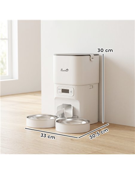 PawHut Automatic Cat Feeder Timed Portion Control Pet Food Dispenser with 2 Stainless Steel Bowls - pic 195323 | FastDaddyshop