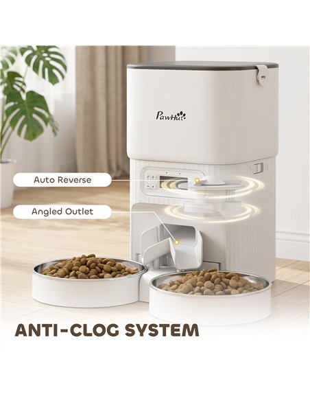 PawHut Automatic Cat Feeder Timed Portion Control Pet Food Dispenser with 2 Stainless Steel Bowls - pic 195327 | FastDaddyshop