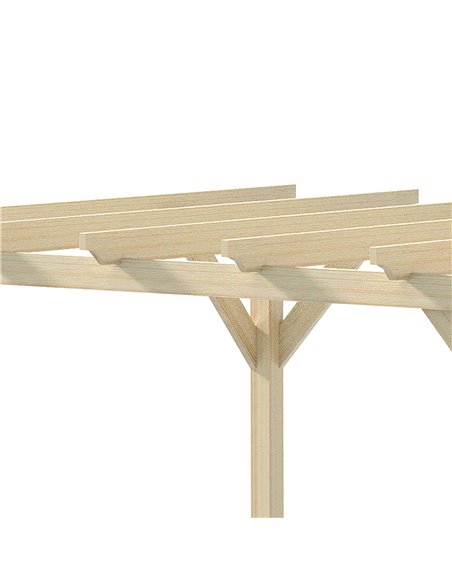 Outsunny 3.6 x 3(m) Wooden Garden Pergola Kit Decorative Outdoor Gazebo Shelter for Climbing Vines, Flowers, Natural - pic 19533 | FastDaddyshop