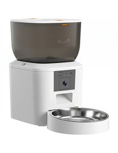 PawHut Automatic Cat Feeder with Camera, 2.4G WiFi, APP Control 4L Pet Feeder 1-10 Meals with 2-Way Audio, Dual Power Supply