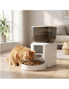 PawHut Automatic Cat Feeder with Camera, 2.4G WiFi, APP Control 4L Pet Feeder 1-10 Meals with 2-Way Audio, Dual Power Supply 2