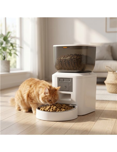 PawHut Automatic Cat Feeder with Camera, 2.4G WiFi, APP Control 4L Pet Feeder 1-10 Meals with 2-Way Audio, Dual Power Supply - pic 195331 | FastDaddyshop