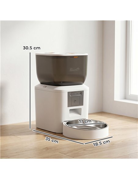 PawHut Automatic Cat Feeder with Camera, 2.4G WiFi, APP Control 4L Pet Feeder 1-10 Meals with 2-Way Audio, Dual Power Supply - pic 195332 | FastDaddyshop