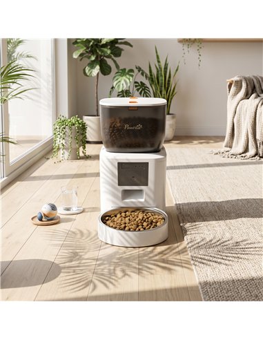 PawHut Automatic Cat Feeder with Camera, 2.4G WiFi, APP Control 4L Pet Feeder 1-10 Meals with 2-Way Audio, Dual Power Supply