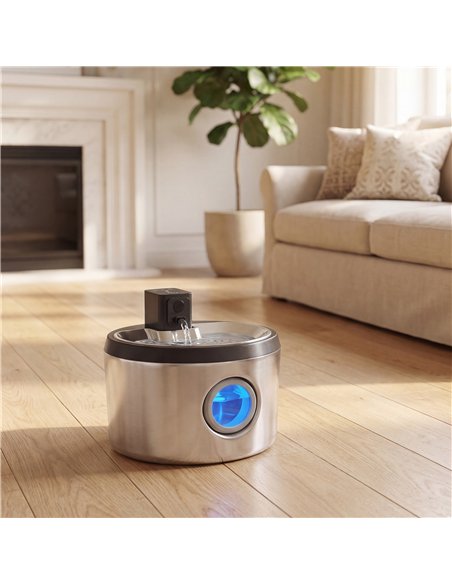 PawHut Wireless Cat Water Fountain for Drinking Stainless Steel, 4L/135oz Battery Operated Cat Fountain Cordless, 6 Filters - pic 195340 | FastDaddyshop