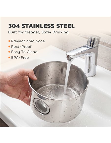 PawHut Wireless Cat Water Fountain for Drinking Stainless Steel, 4L/135oz Battery Operated Cat Fountain Cordless, 6 Filters - pic 195344 | FastDaddyshop