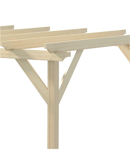 Outsunny 3.6 x 3(m) Wooden Garden Pergola Kit Decorative Outdoor Gazebo Shelter for Climbing Vines, Flowers, Natural - pic 19535 | FastDaddyshop