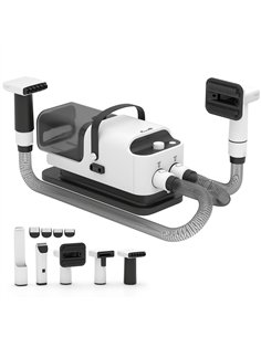 PawHut 5 in 1 Dog Grooming Vacuum & Dryer w/ Clipper, 1.8L Canister, 4 Modes Blow Temperature