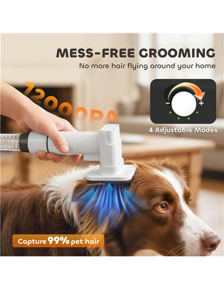 PawHut 5 in 1 Dog Grooming Vacuum & Dryer w/ Clipper, 1.8L Canister, 4 Modes Blow Temperature - pic 195362 | FastDaddyshop