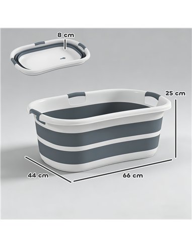 PawHut Dog Bath Tub, Portable Foldable Dog Bathtub with Drainage Hole, for Small Dogs Puppies Grey