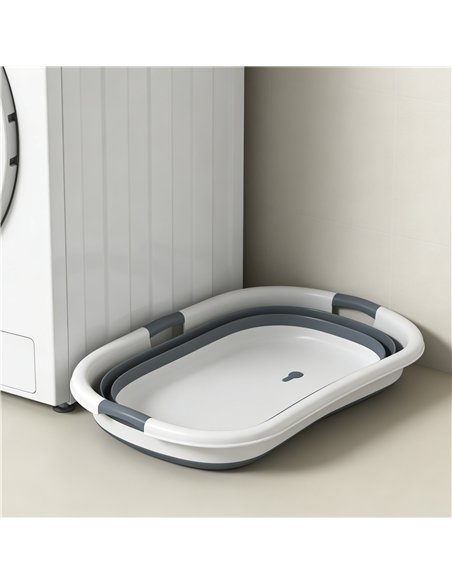 PawHut Dog Bath Tub, Portable Foldable Dog Bathtub with Drainage Hole, for Small Dogs Puppies Grey - pic 195400 | FastDaddyshop