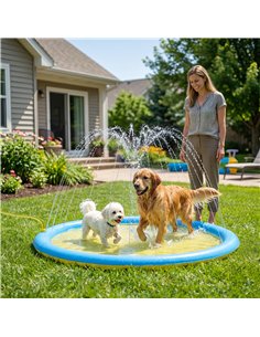 PawHut Dog Splash Pad for Pets Dog Bath Pool Water Game 2