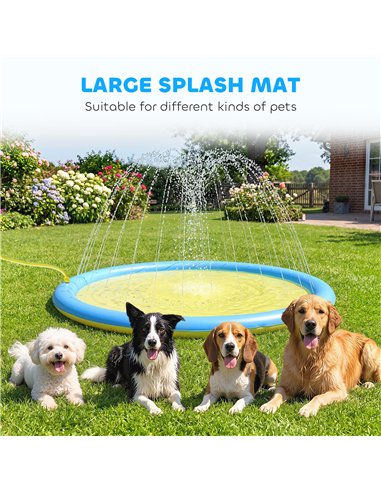 PawHut Dog Splash Pad for Pets Dog Bath Pool Water Game