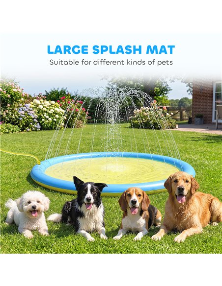 PawHut Dog Splash Pad for Pets Dog Bath Pool Water Game - pic 195423 | FastDaddyshop