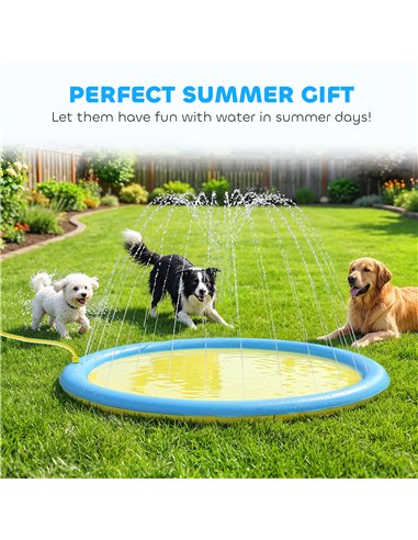 PawHut Dog Splash Pad for Pets Dog Bath Pool Water Game