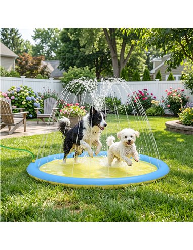 PawHut Dog Splash Pad for Pets Dog Bath Pool Water Game