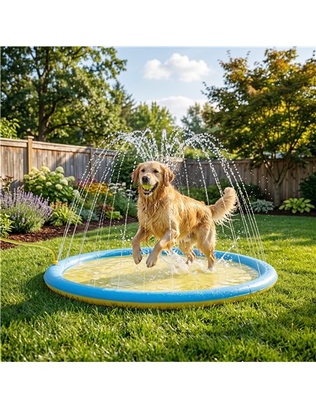 PawHut Dog Splash Pad for Pets Dog Bath Pool Water Game - pic 195428 | FastDaddyshop