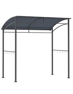 Outsunny 2M BBQ Grill Gazebo Tent with Hooks, Grey