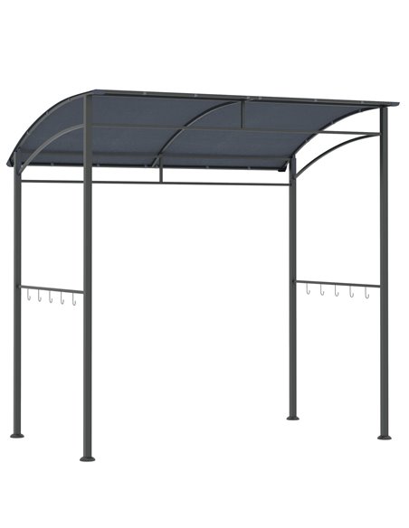 Outsunny 2M BBQ Grill Gazebo Tent with Hooks, Grey - pic 19546 | FastDaddyshop