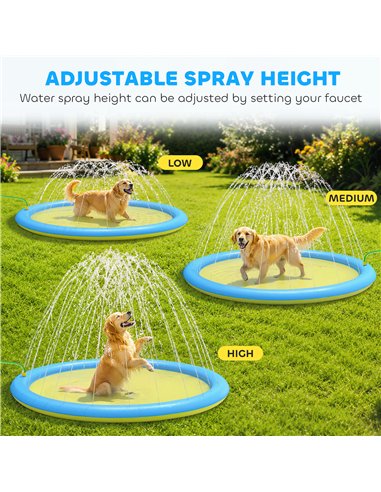 PawHut Dog Splash Pad  for Garden, Patio, Summer Fun, 170 cm