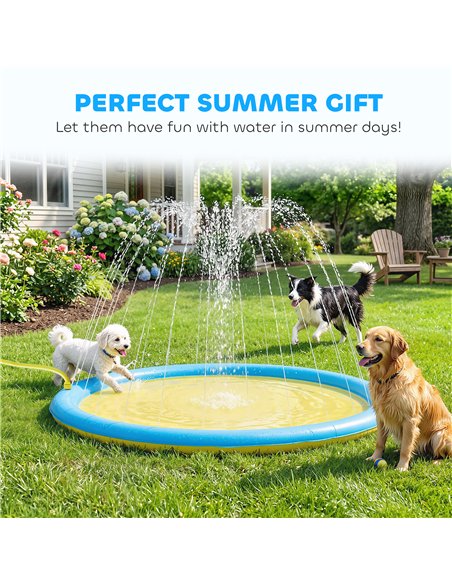 PawHut Dog Splash Pad  for Garden, Patio, Summer Fun, 170 cm - pic 195489 | FastDaddyshop